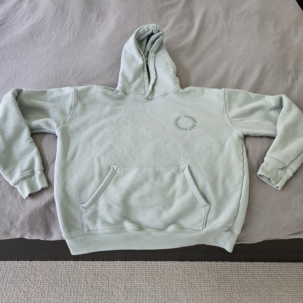 SET Active Sage Green Embroidered Circle Logo Hoodie